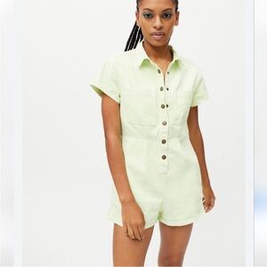 BDG denim romper light yellow/green